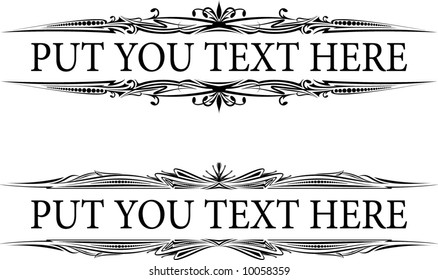 pair of rich-decorated texts frame