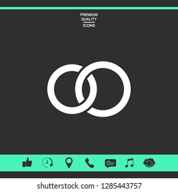 Pair rings, marriage rings. Graphic elements for your design