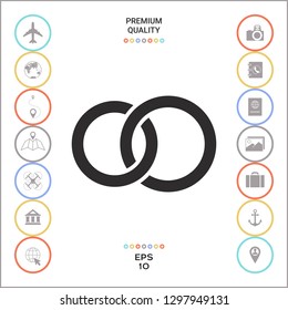 Pair rings, marriage rings. Graphic elements for your design