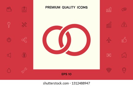 Pair rings, marriage rings. Graphic elements for your design
