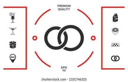 Pair rings, marriage rings. Graphic elements for your design