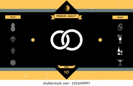 Pair rings, marriage rings. Graphic elements for your design