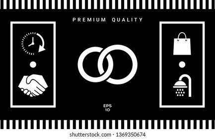 Pair rings, marriage rings. Graphic elements for your design
