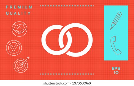 Pair rings, marriage rings. Graphic elements for your design