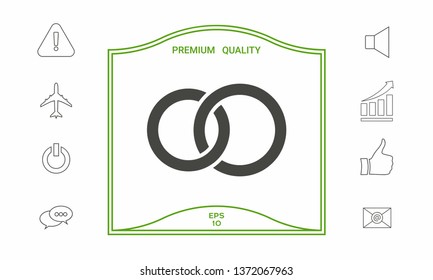 Pair rings, marriage rings. Graphic elements for your design