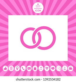 Pair rings, marriage rings. Graphic elements for your design