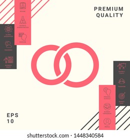 Pair rings, marriage rings. Graphic elements for your design