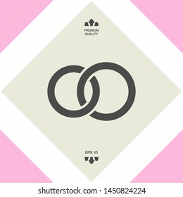 Pair rings, marriage rings. Graphic elements for your design