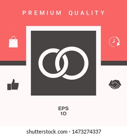 Pair rings, marriage rings. Graphic elements for your design