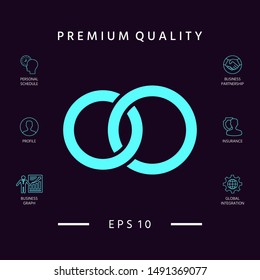 Pair rings, marriage rings. Graphic elements for your design