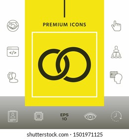 Pair rings, marriage rings. Graphic elements for your design