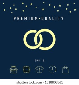Pair rings, marriage rings. Graphic elements for your design