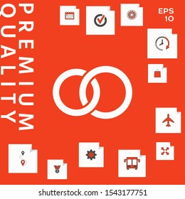 Pair rings, marriage rings. Graphic elements for your design