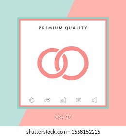 Pair rings, marriage rings. Graphic elements for your design