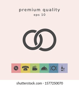 Pair rings, marriage rings. Graphic elements for your design