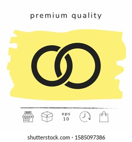 Pair rings, marriage rings. Graphic elements for your design