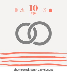 Pair rings, marriage rings. Graphic elements for your design