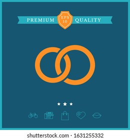 Pair rings, marriage rings. Graphic elements for your design