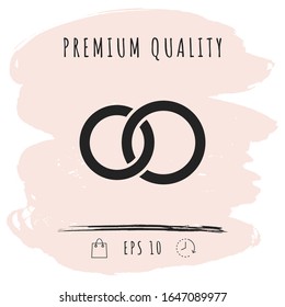 Pair rings, marriage rings. Graphic elements for your design