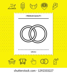 Pair rings, marriage rings - line icon