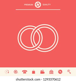 Pair rings, marriage rings - line icon
