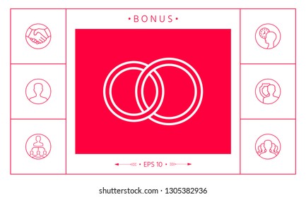Pair rings, marriage rings - line icon