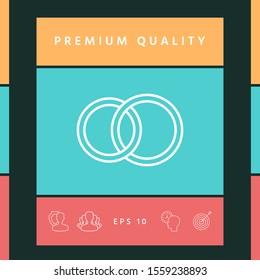 Pair rings, marriage rings, line icon