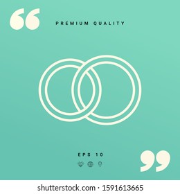Pair rings, marriage rings, line icon