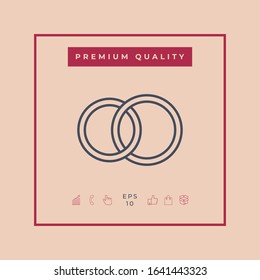 Pair rings, marriage rings, line icon