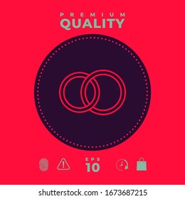 Pair rings, marriage rings, line icon