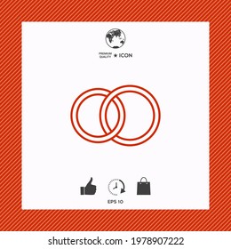 Pair rings, marriage rings - line icon, elements for your design