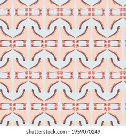 Pair of roller skates flipped mirror half-brick repeat pattern