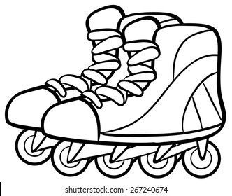 Pair of rollerskates in simple design