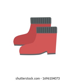 Pair of rubber boots for garden. Flat vector illustration.
