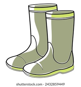 pair of rubber boots for gardening
