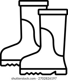Pair of Rubber Boots Isolated on White Background