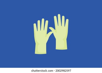 Pair of rubber hand glove vector icon template for use