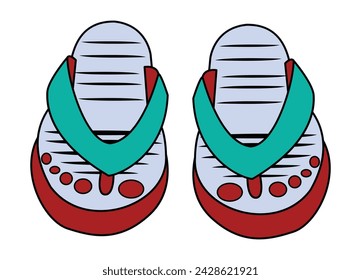 A pair of sandals isolated vector background