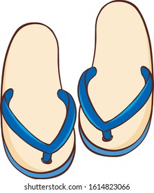 Par de sandalias en la ilustración de fondo blanco