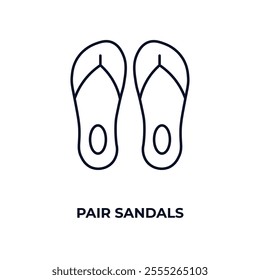 pair sandals outline icon. Linear vector from fashion concept. Thin line pair sandals icon isolated on white background