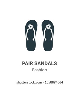 Pair sandals vector icon on white background. Flat vector pair sandals icon symbol sign from modern fashion collection for mobile concept and web apps design.