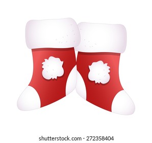 Pair of Santa Claus Socks Vector