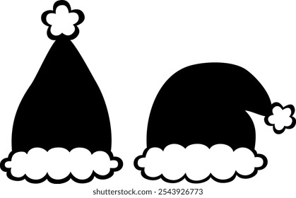 Un par de sombreros de Santa Claus, gráficos de Vector simples