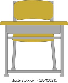 A pair of school desks and tables
