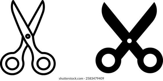 Pair of Scissors Icon Sign – Tools and Cutting Vector Symbol Set