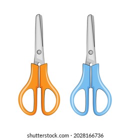 Pair of scissors. School supplies. Vector illustration.