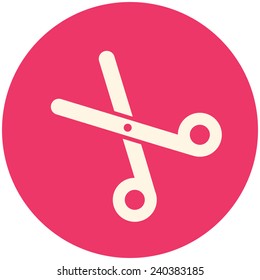Pair of scissors, vector icon flat design