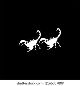 Pair of Scorpio Silhouette for Logo or Graphic Design Element. Vector Illustration