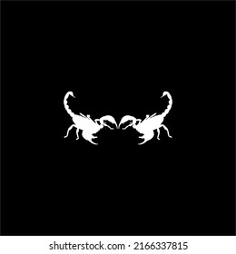 Pair of Scorpio Silhouette for Logo or Graphic Design Element. Vector Illustration