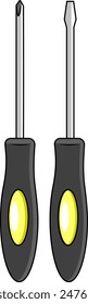 Pair of  screwdrivers tool mechanic equipment vector